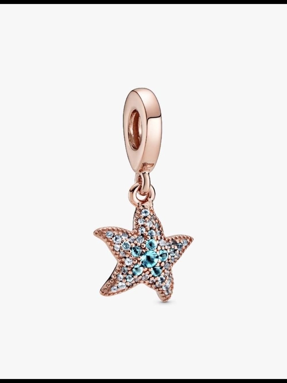 Pandora Sparkling Starfish Dangle Charm 788942c0114k rose gold plating